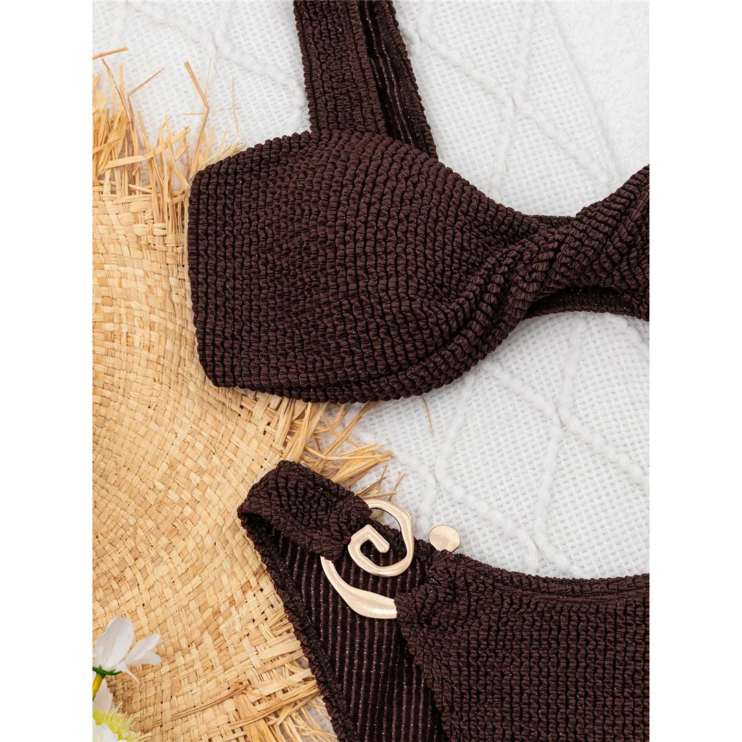 Crinkled Brazilian Bikini Set