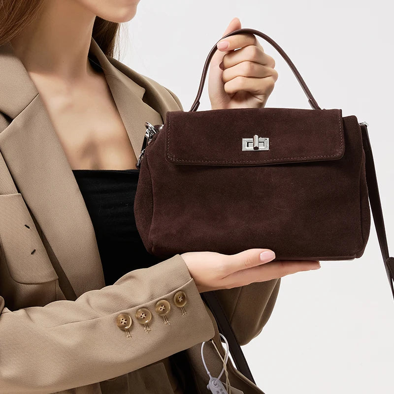 Suede Leather Crossbody Bag