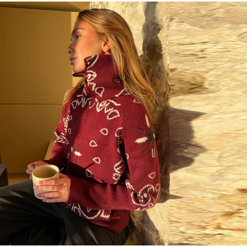 Women’s Jacquard Zip Cardigan