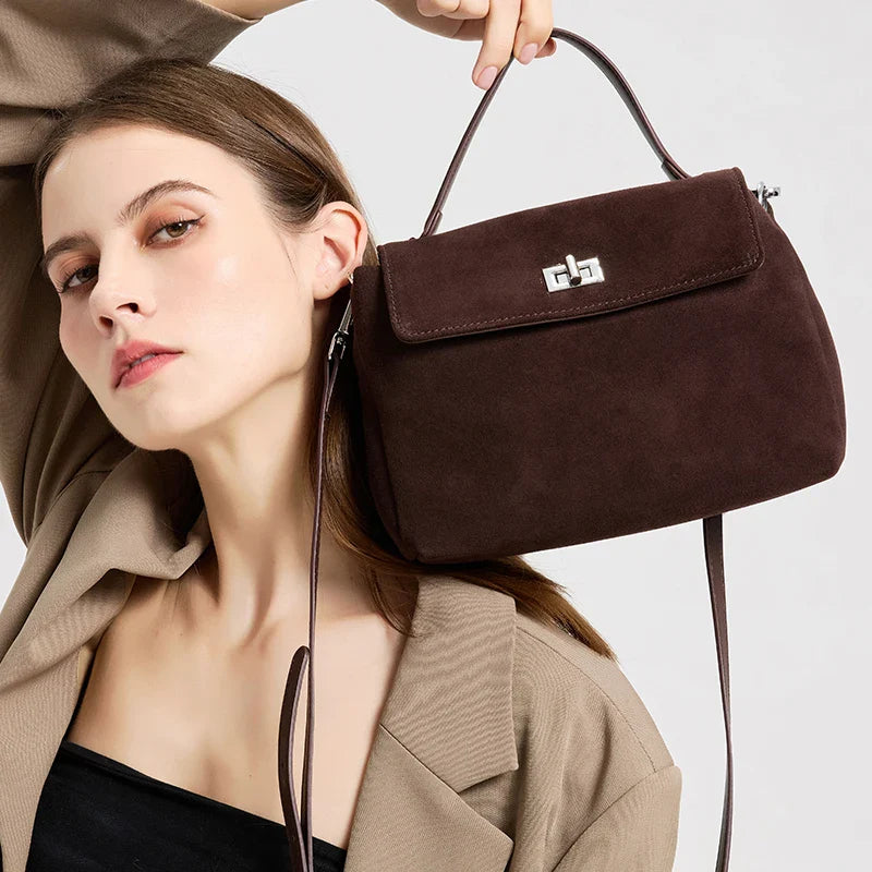 Suede Leather Crossbody Bag