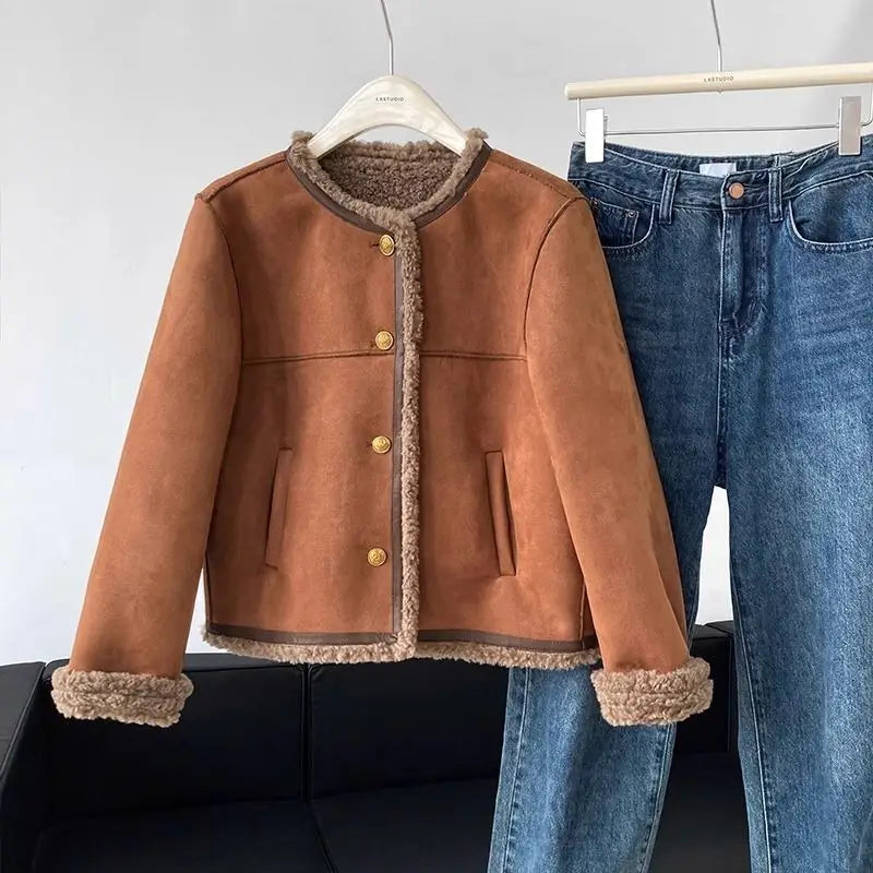 Women’s Cropped Faux Fur Jacket