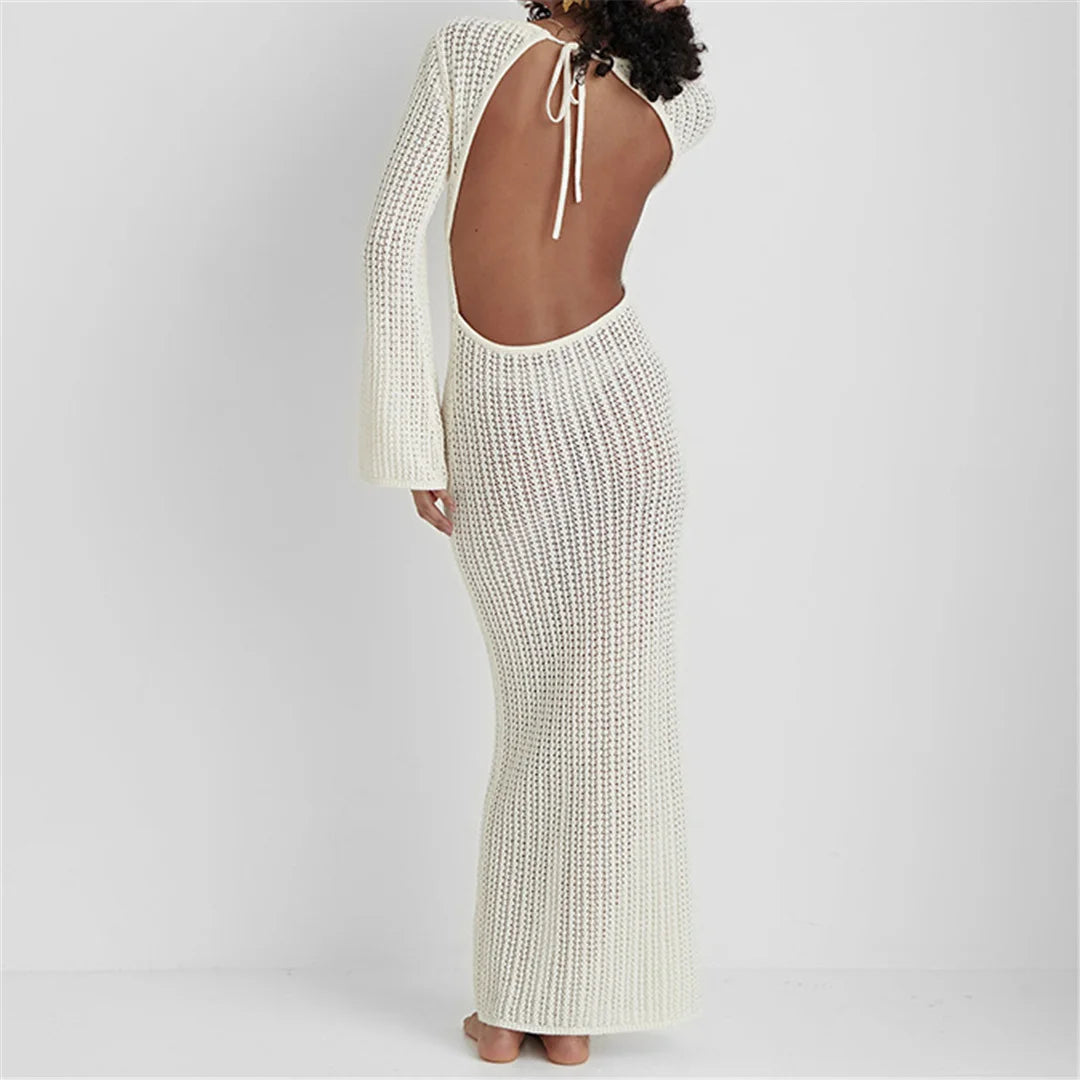 3D Flower Crochet Beach Tunic