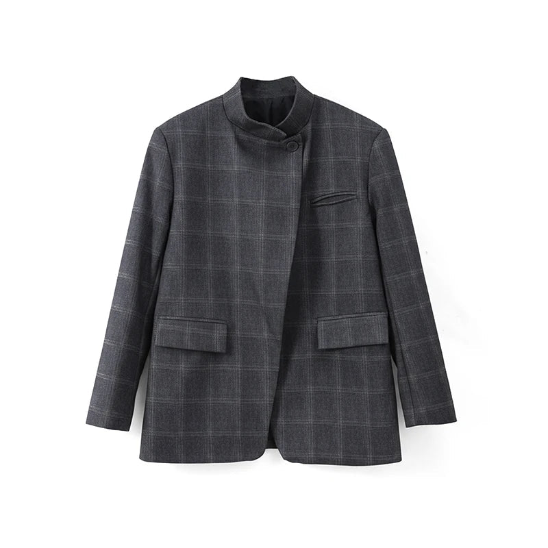 Irregular Check Blazer Jacket