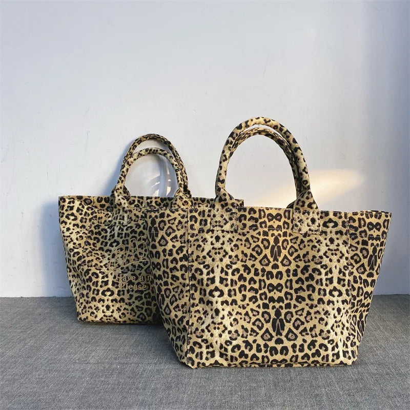 Leopard Canvas Tote Bag