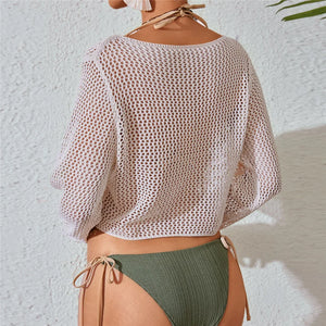 Long Sleeve See-Through Tunic Cover-Up