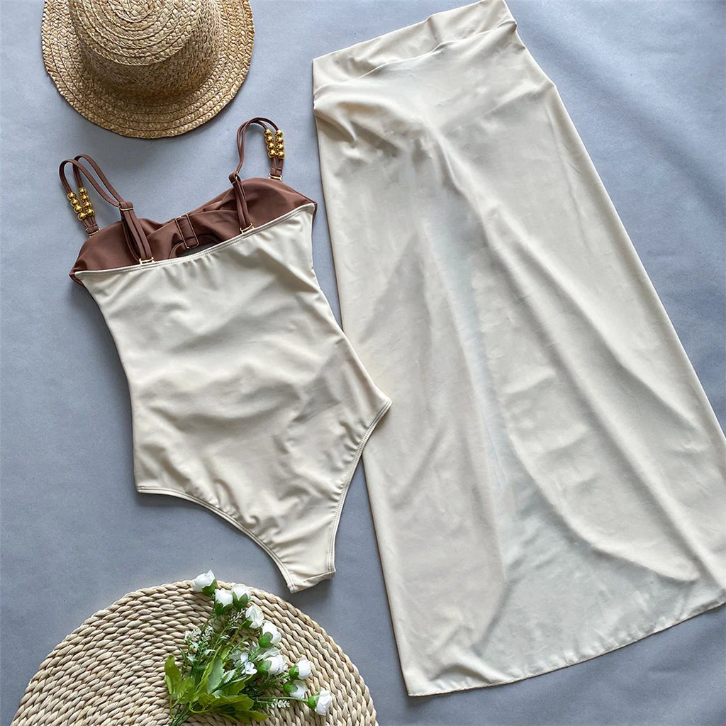 Splicing Knotted Skirt Monokini