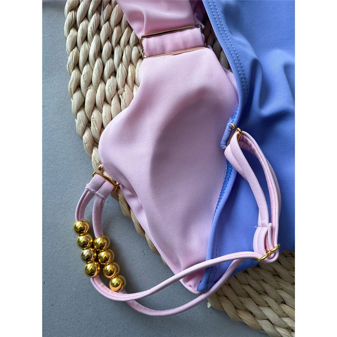Splicing Knotted Skirt Monokini