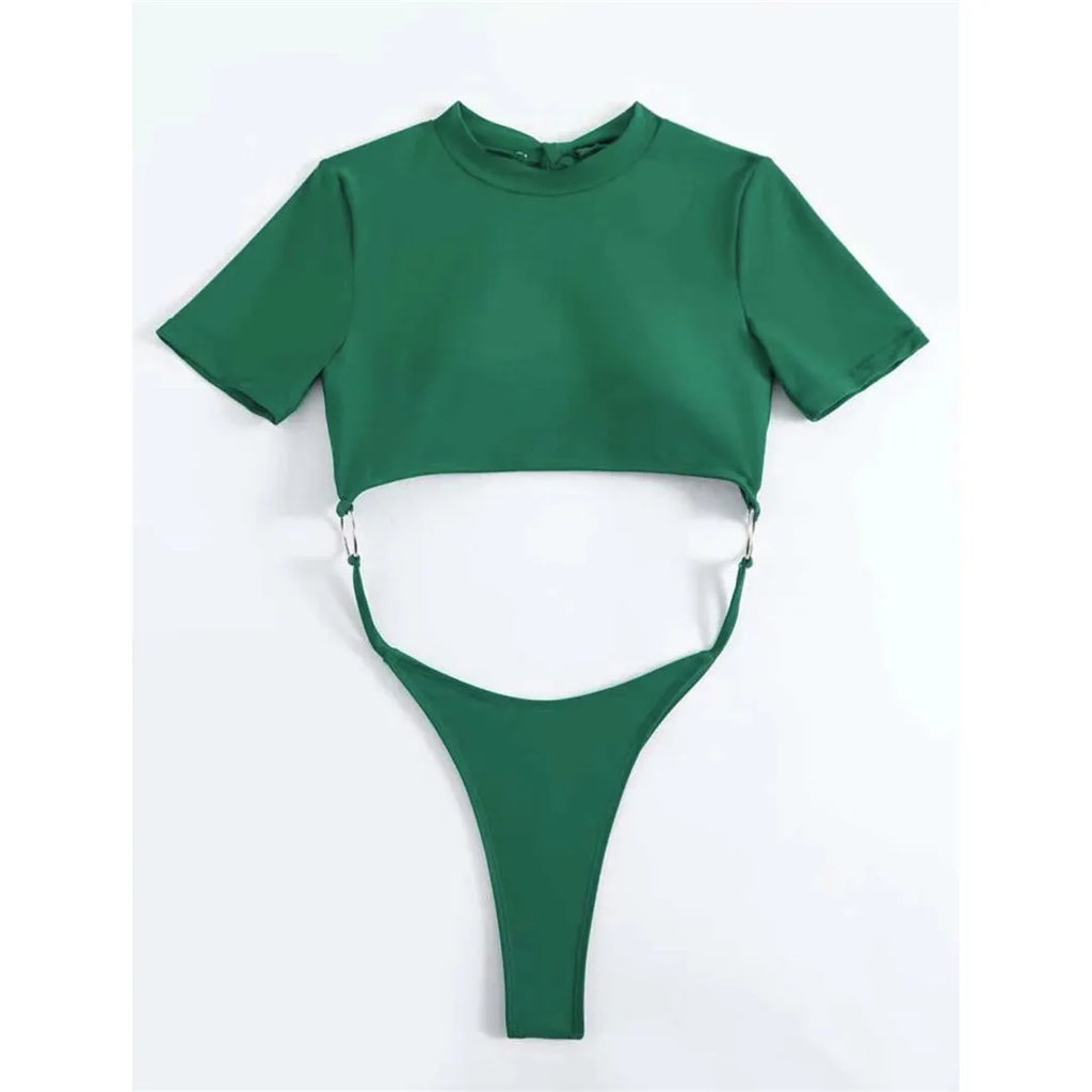 Short Sleeve Thong One Piece