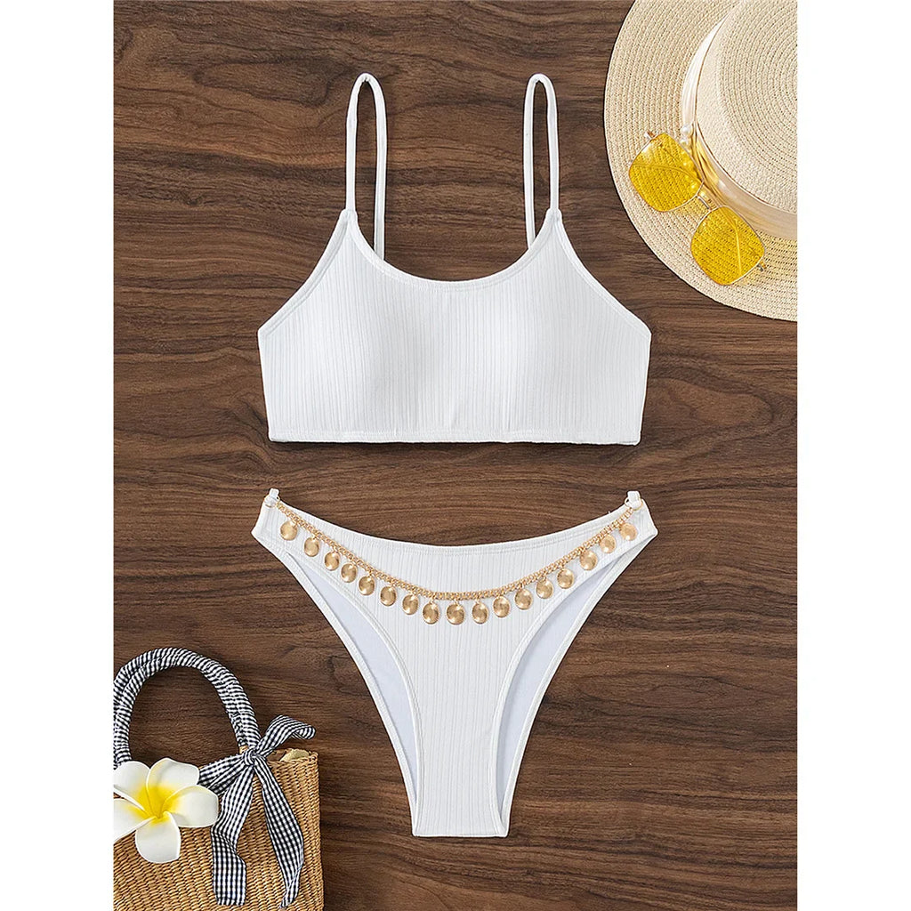 Metal Chains Brazilian Bikini Set