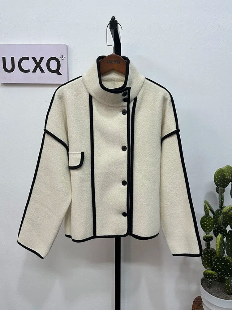 DENIZA CARDIGAN White wool coat One Size