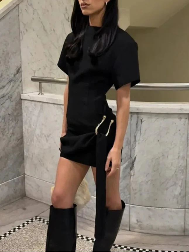 Kurzärmliges Minikleid