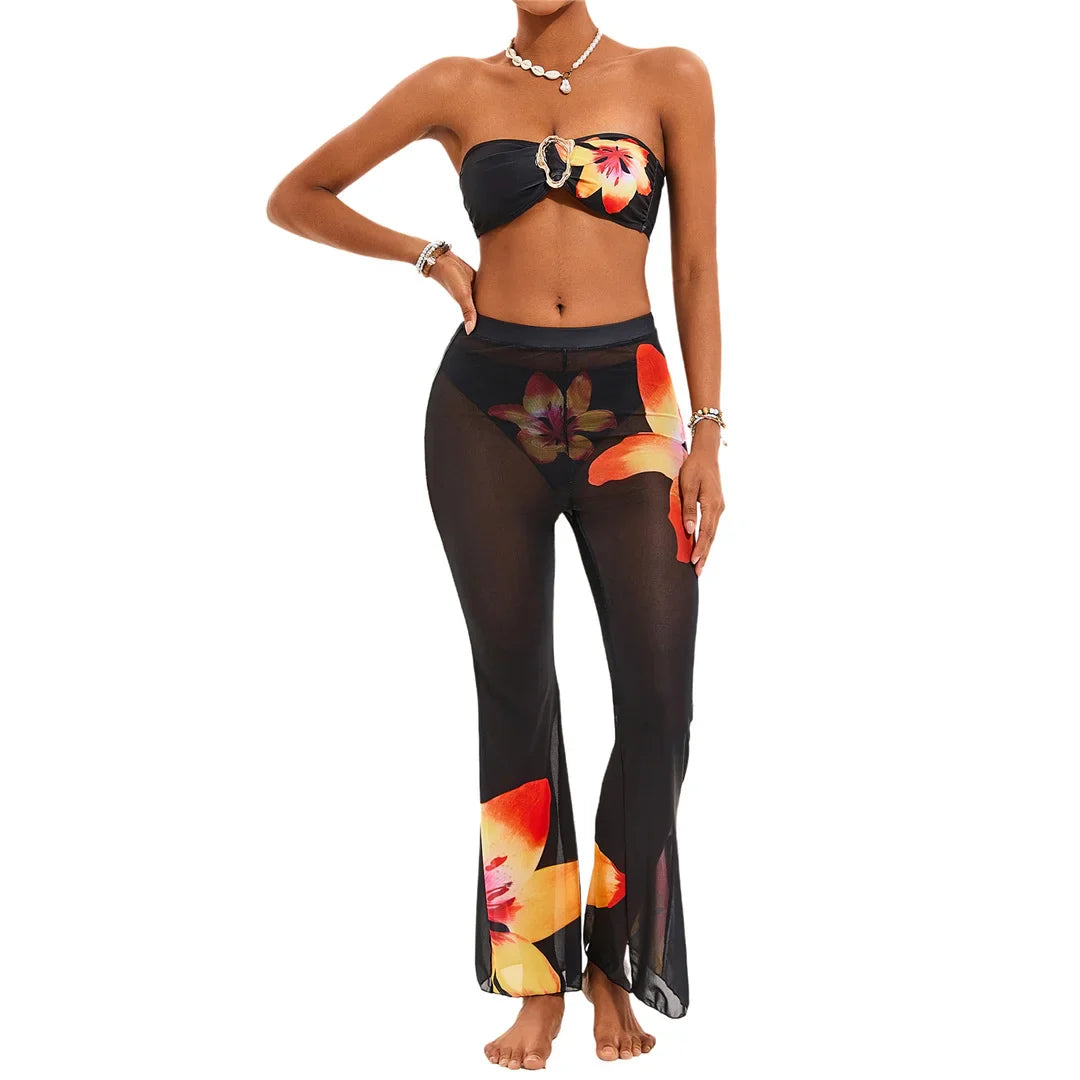 Floral Printed Bikini Set Pants