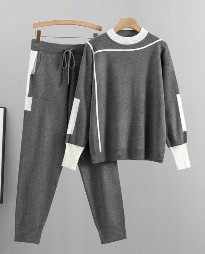 SILVIA KNIT SET Gray