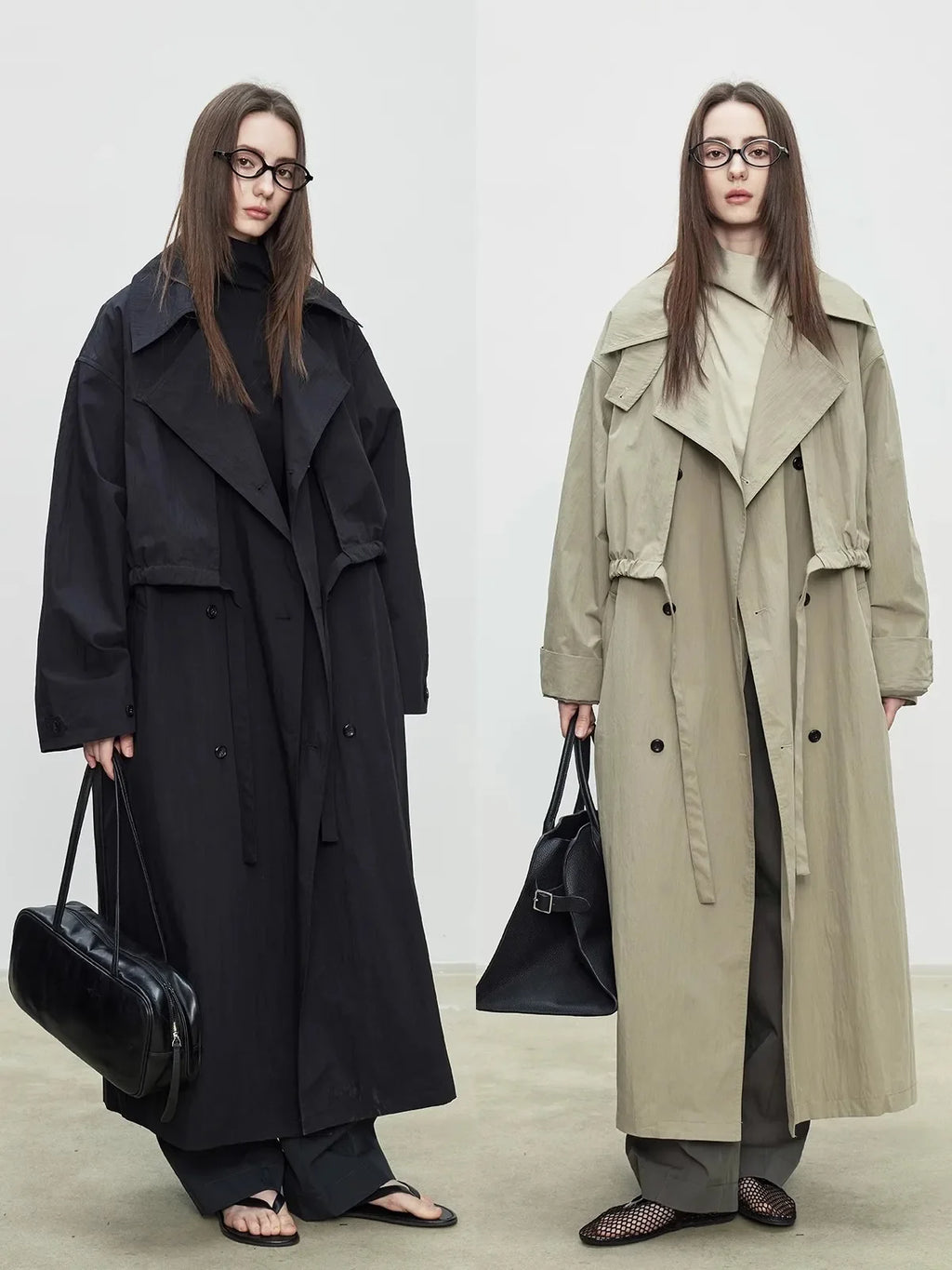 Aurelia Oversized Double-Breasted Trench Coat