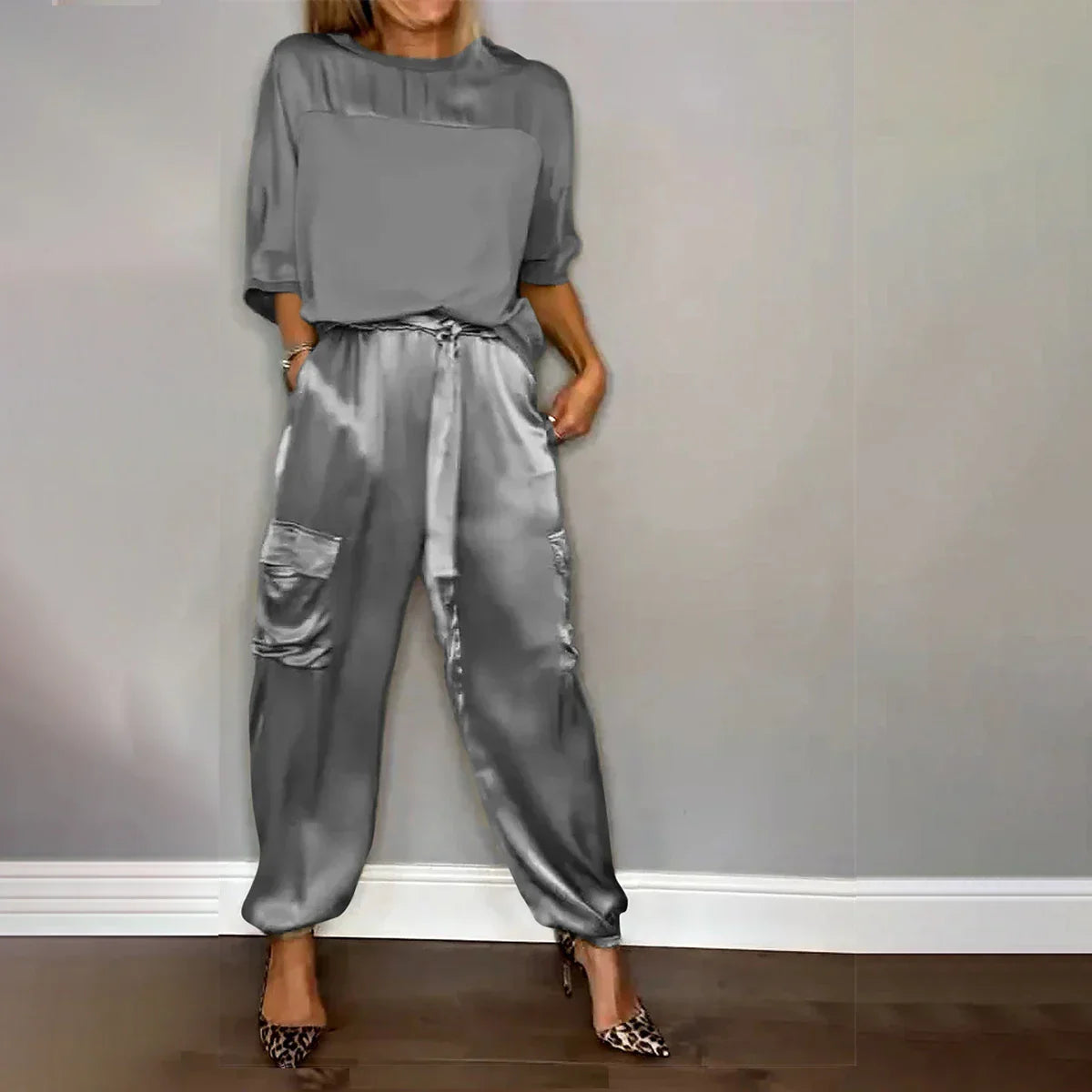 RIANNA TWO PIECE SET GRAY