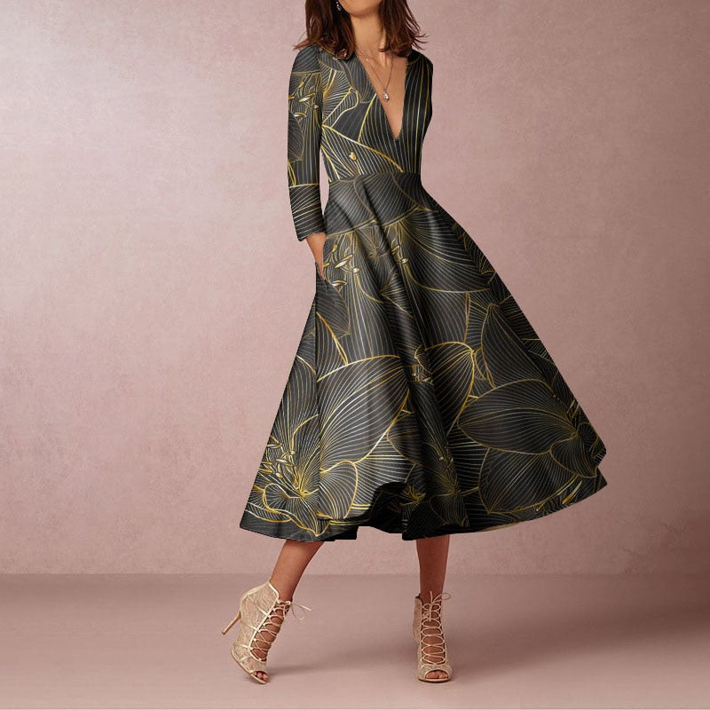 Sheny Dress Grey Gold