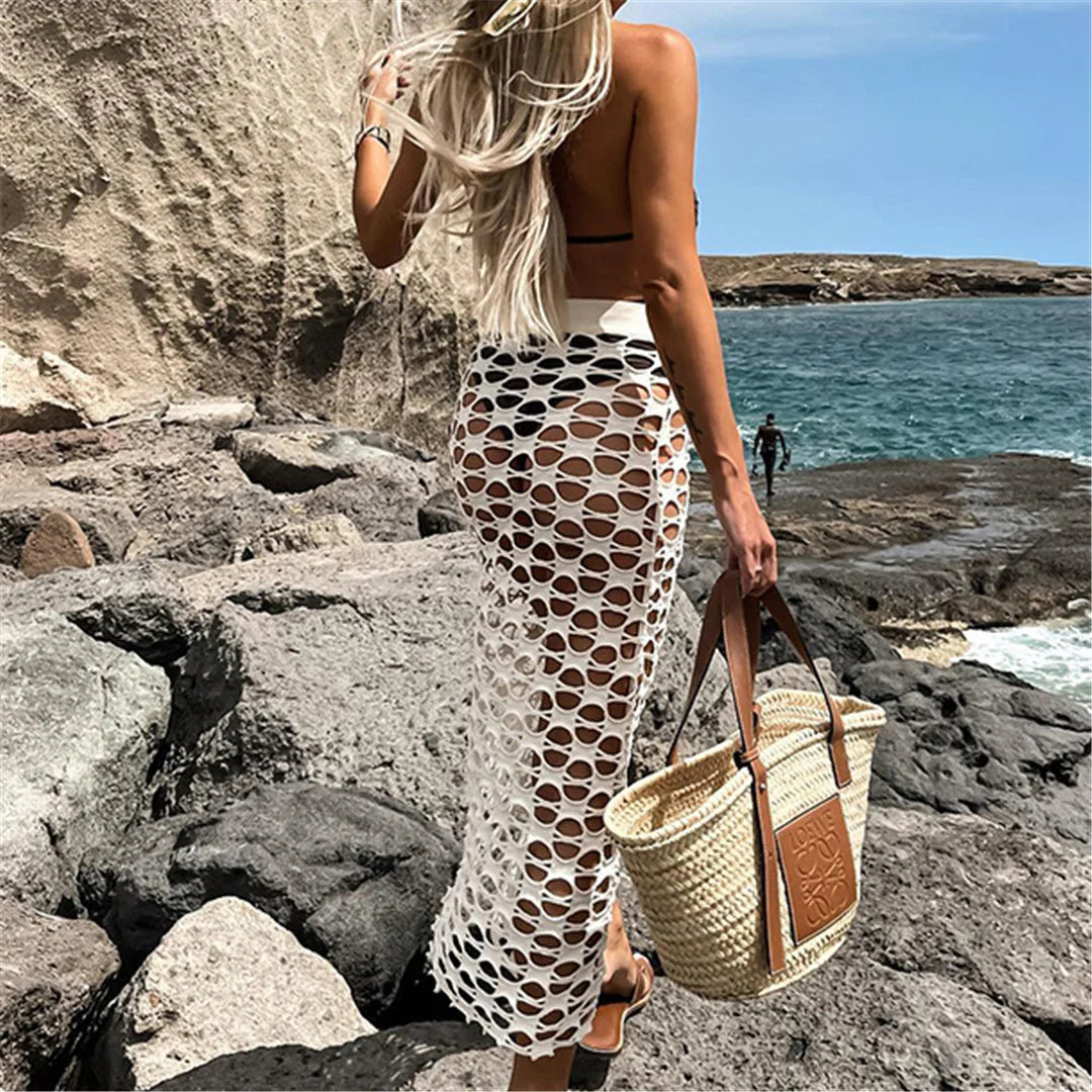 See-Through Crochet Knit Beach Tunic