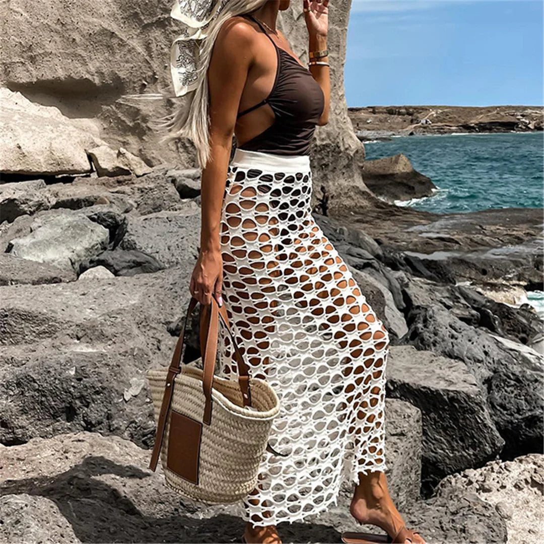 See-Through Crochet Knit Beach Tunic