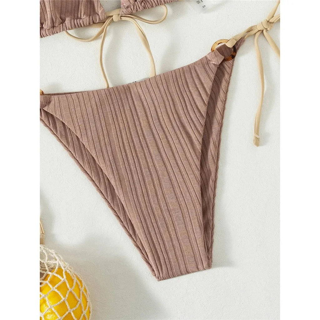 Ribbed Brazilian Bikini Set