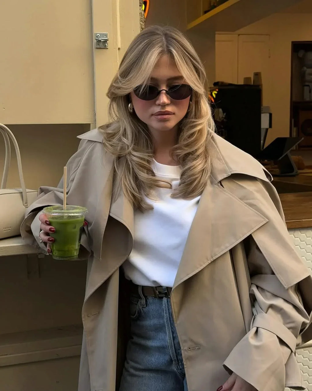 Women’s Lace-Up Long Trench Coat