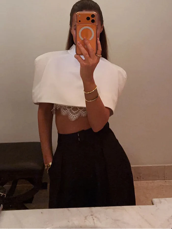 Women’s Cropped Shawl Top