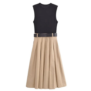 Luna Pleated Midi Dress