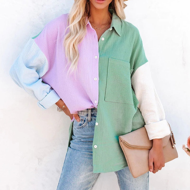 Marly Blouses Green Pink
