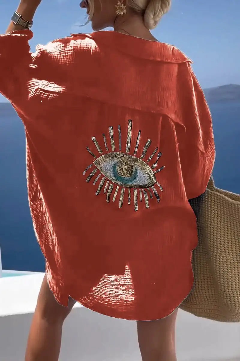 LISA SHIRT ORANGE RED