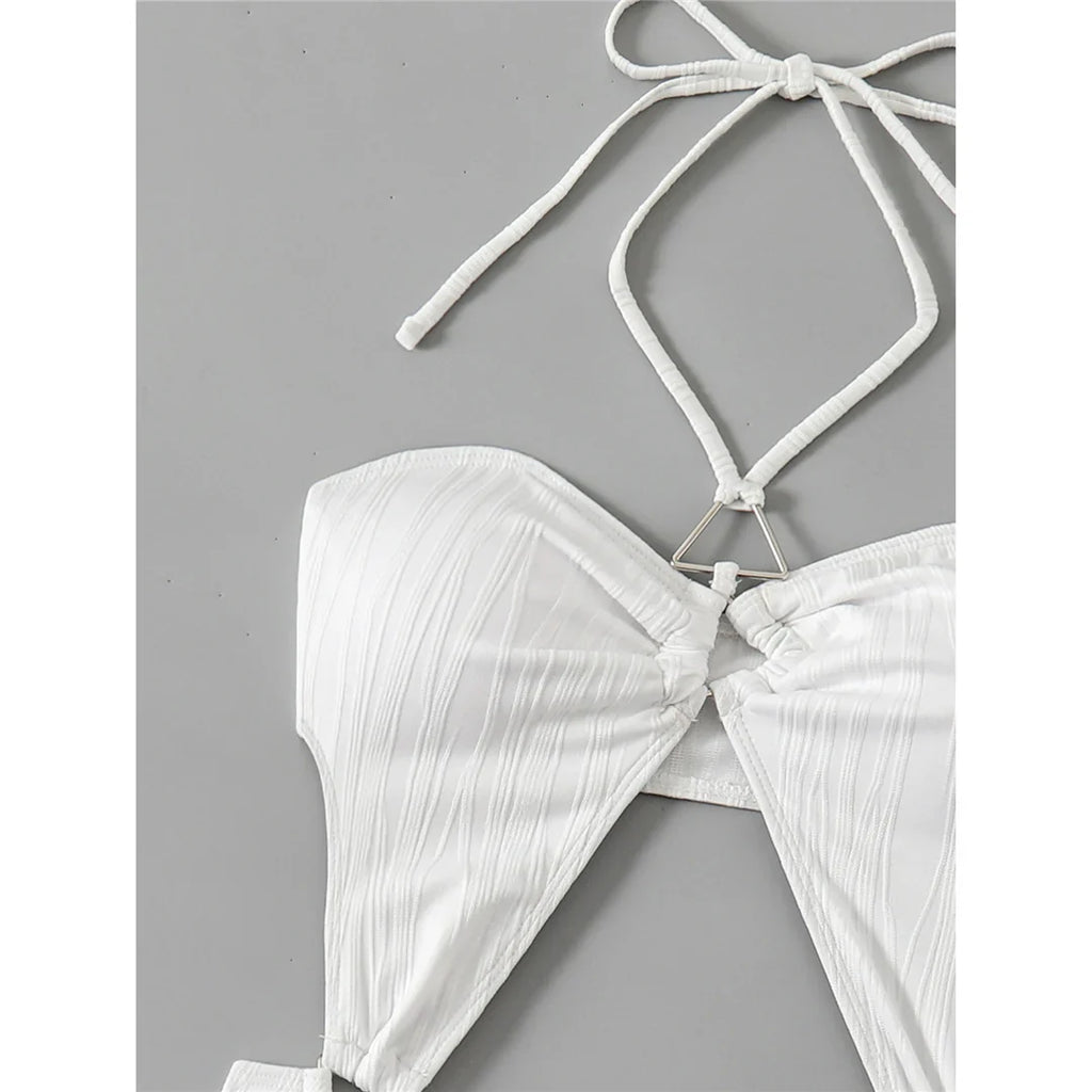 Tummy Cut-Out Halter Swimsuit
