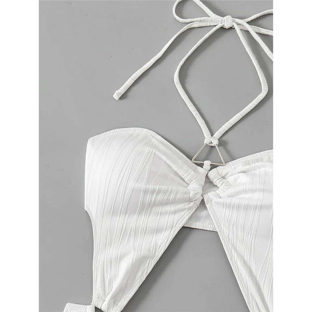 Tummy Cut-Out Halter Swimsuit