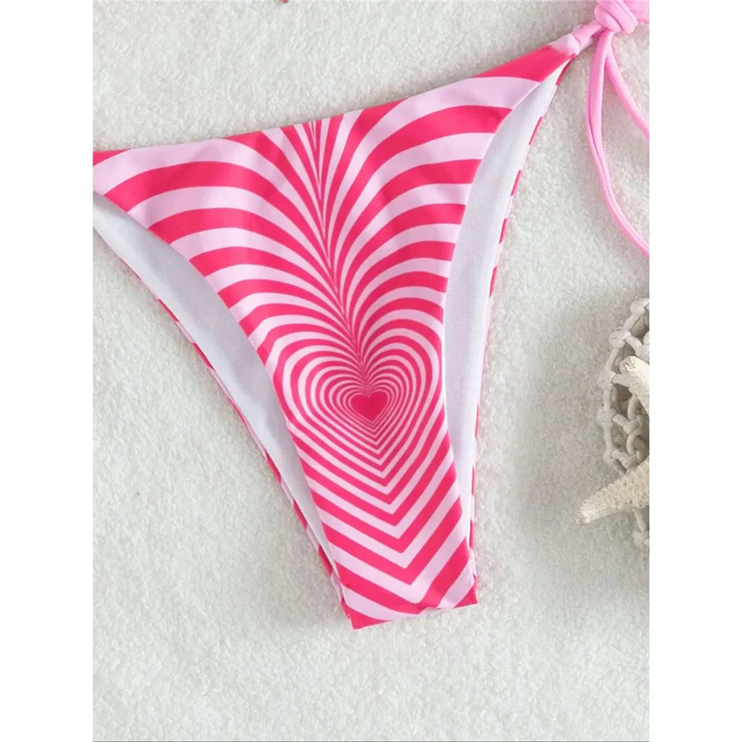 Gradient Halter Strappy Bikini