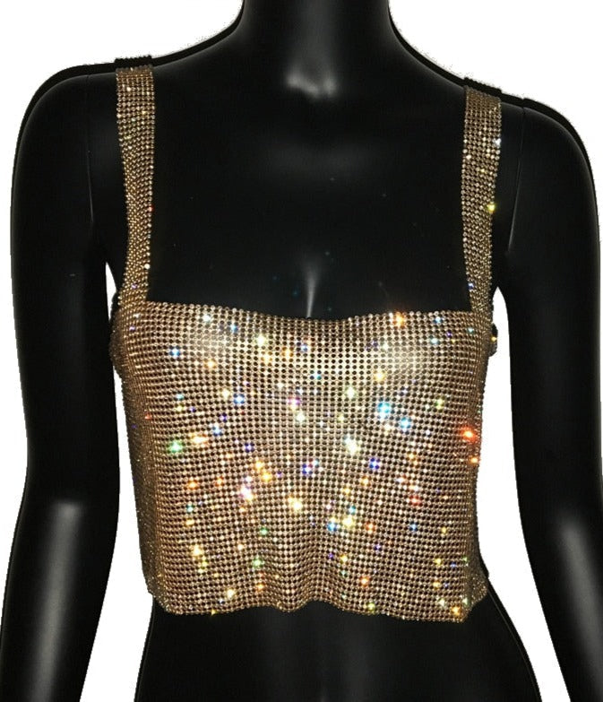 WENDY RHINESTONES TOP Gold