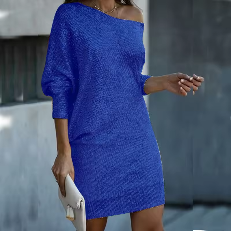 The Vienna Off-Shoulder Knit Mini Dress