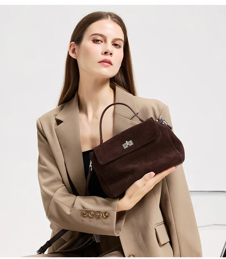 Suede Leather Crossbody Bag