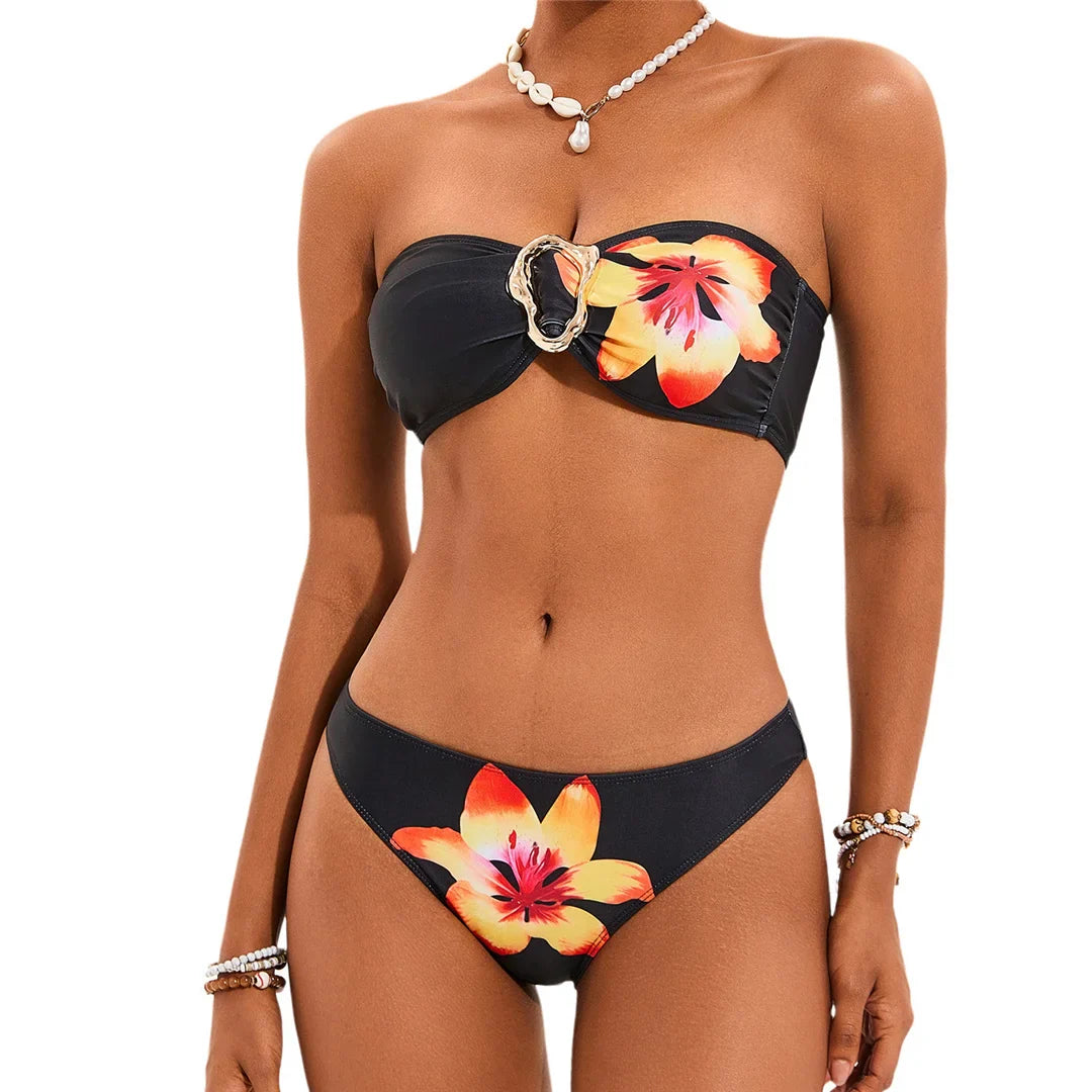 Floral Printed Bikini Set Pants
