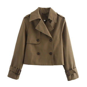 Vintage Cropped Double-Breasted Jacket