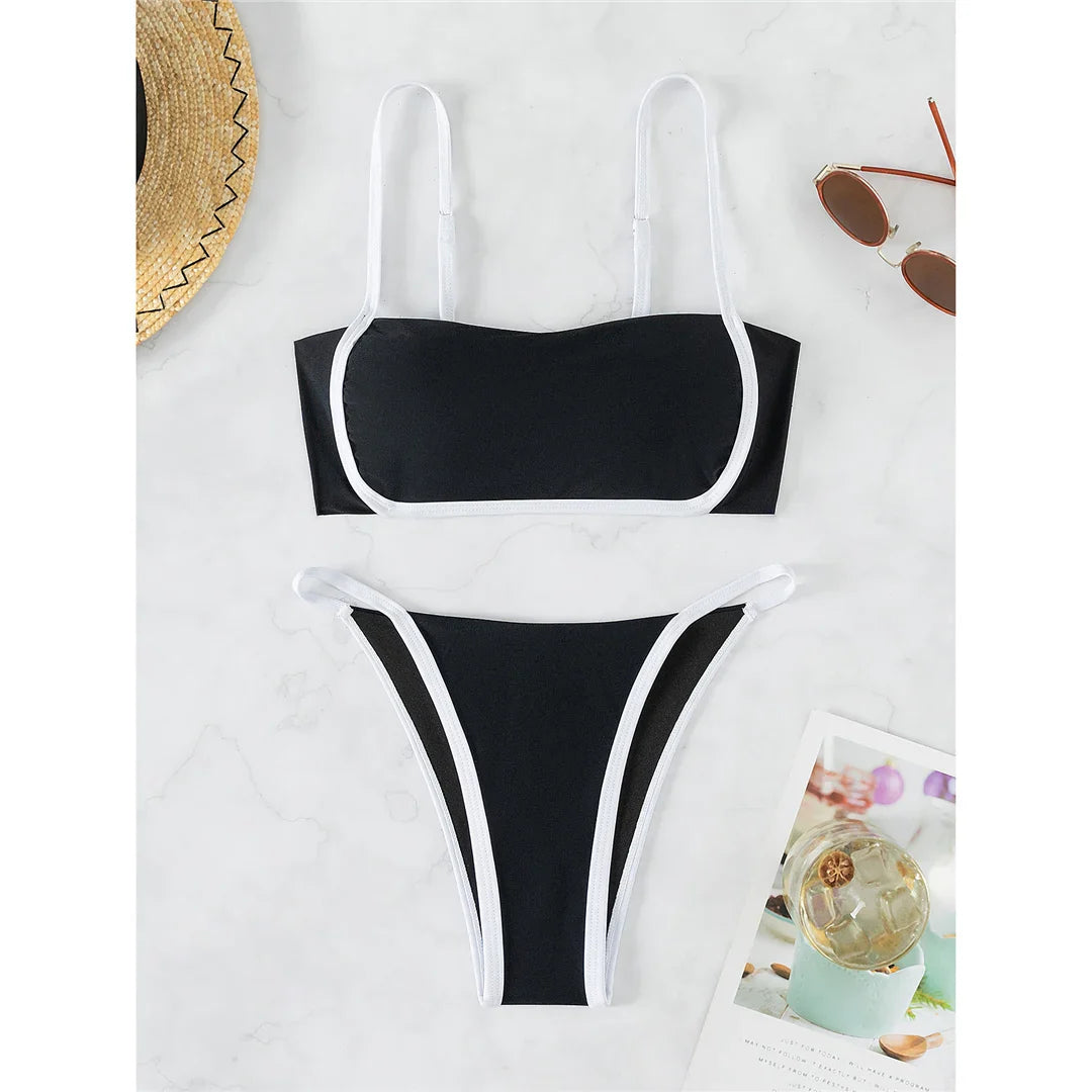 Knotted Splicing Padded Bikini black