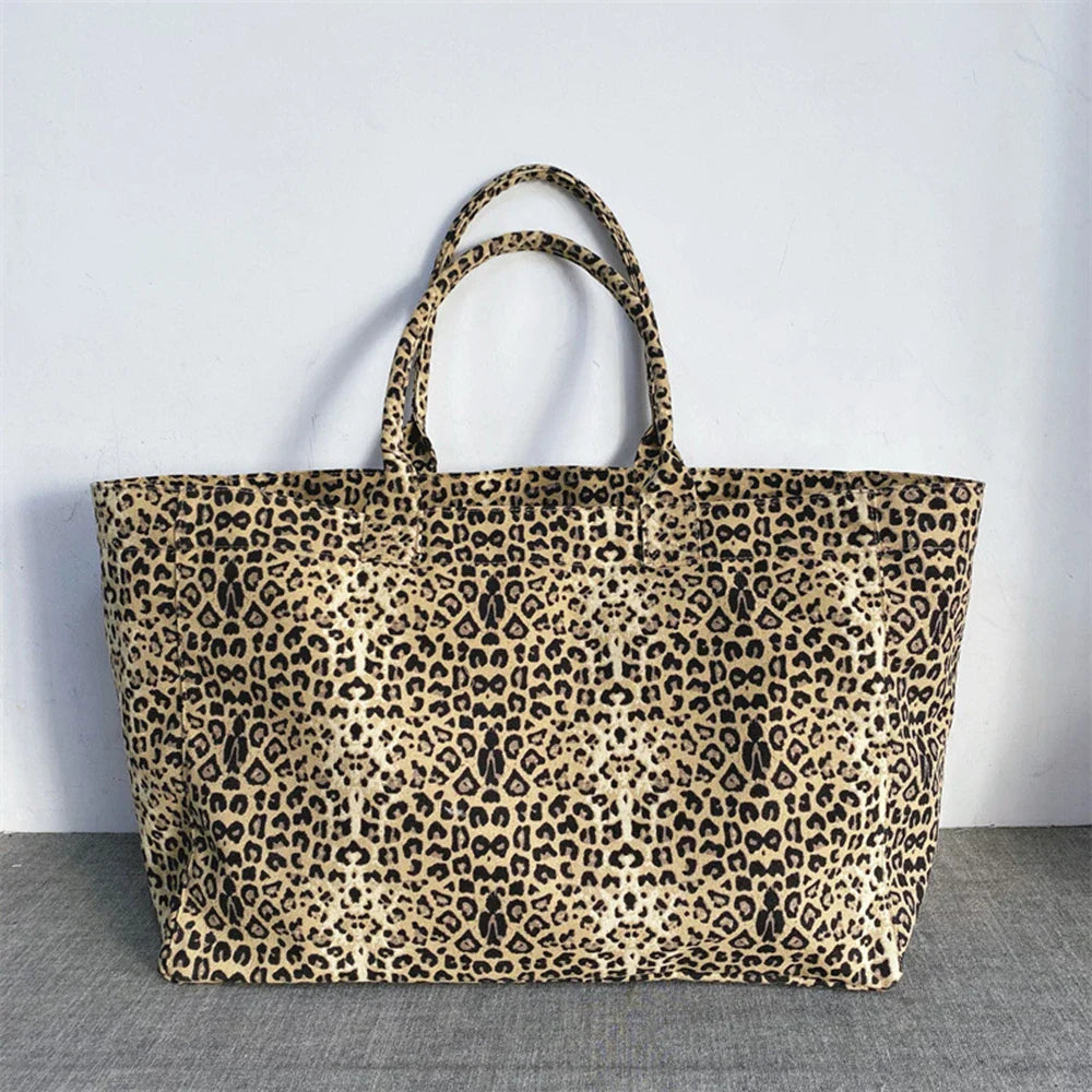 Leopard Canvas Tote Bag
