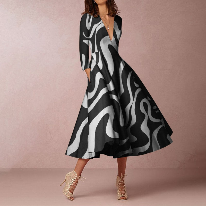 Sheny Dress Black Grey
