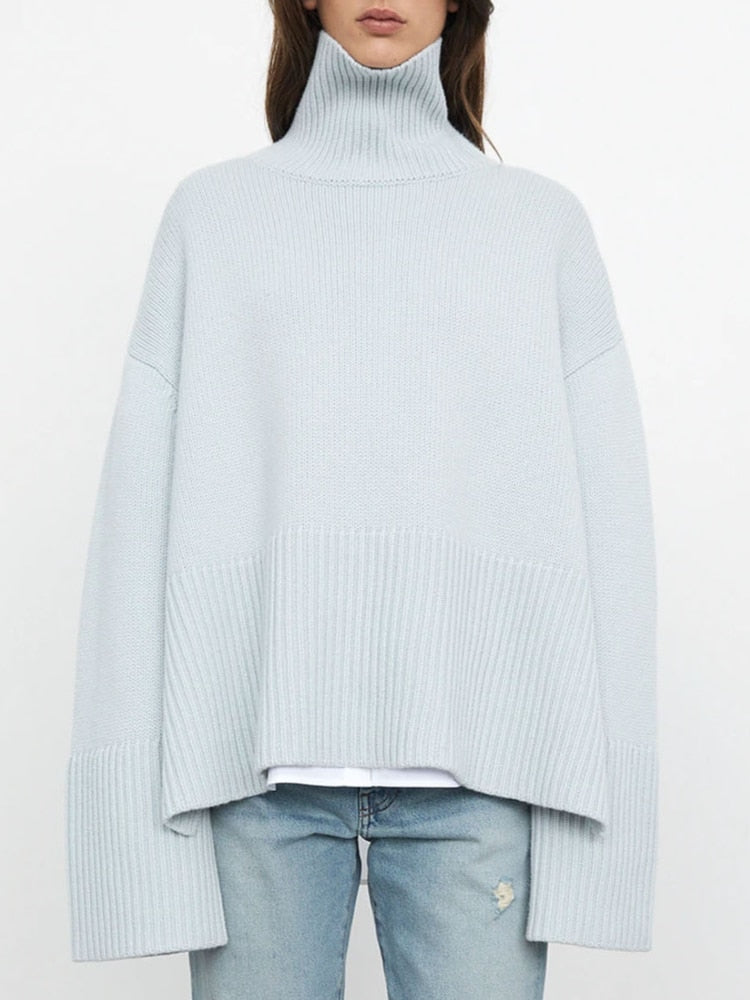 MARTA SWEATER Light blue solid