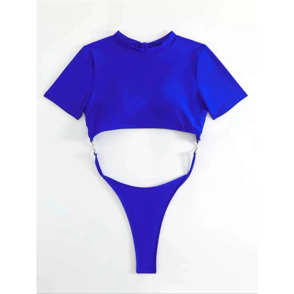 Short Sleeve Thong One Piece