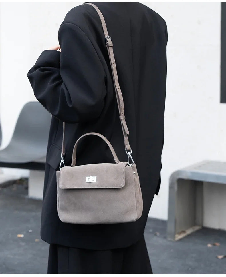 Suede Leather Crossbody Bag