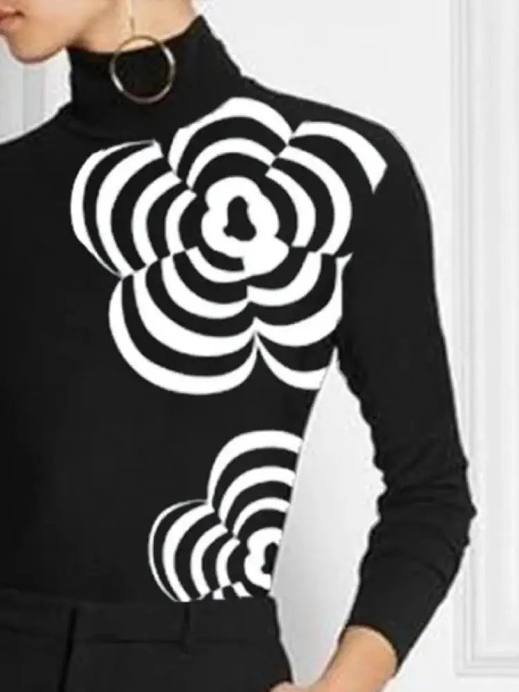 Women’s Flower Print Long Sleeve Top