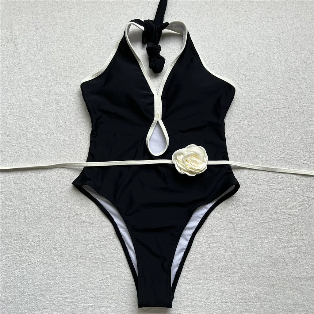 3D Flower One Piece Swimsuit