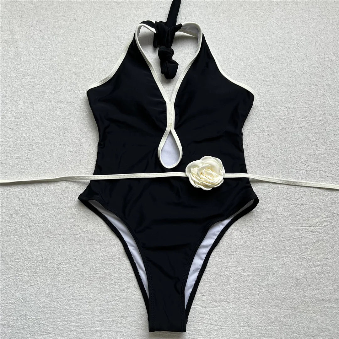 3D Flower One Piece Swimsuit