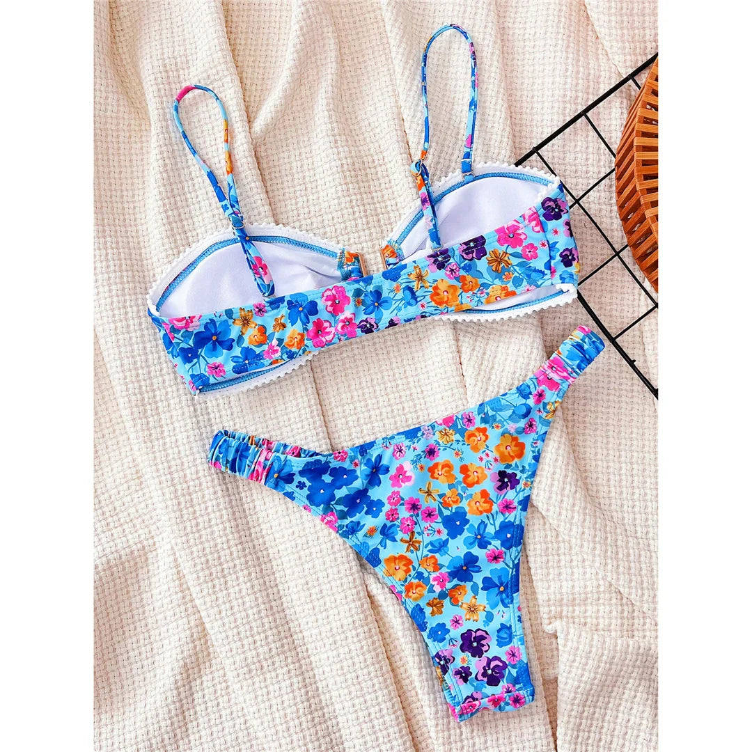 Colorful Floral Bikini Set