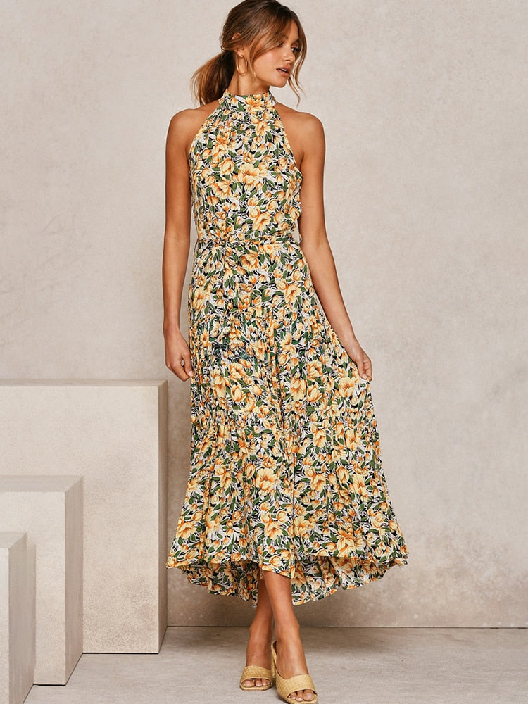 REHNE DRESS Yellow floral pattern