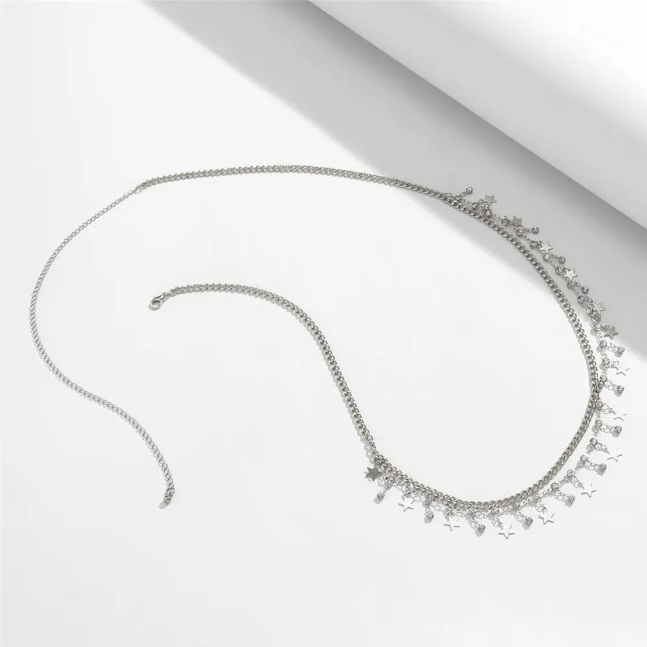 Star Tassel Bikini Belly Chain Silver Color 1