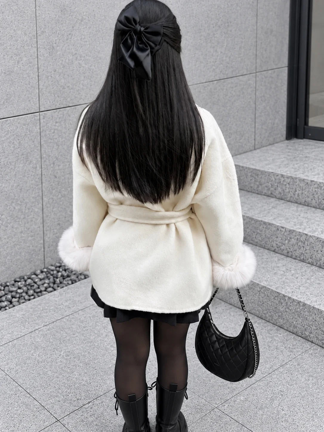 Aureline Fox Fur Wool Coat