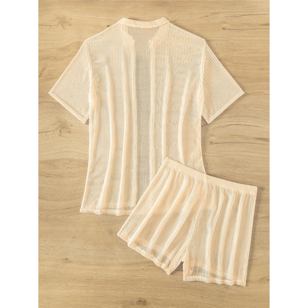 S-XL Short Sleeve Crochet Cover-Up